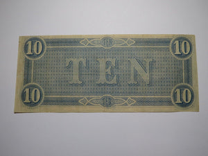 $10 1864 Richmond Virginia VA Confederate Currency Bank Note Bill RARE T68 VF