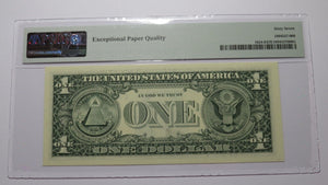 $1 1999 Repeater Serial Number Federal Reserve Currency Bank Note Bill PMG UNC67
