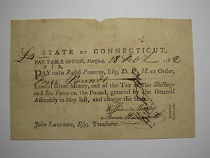 1782 4 Pounds Connecticut Pay Table Colonial Currency Note Moseley Pomeroy