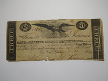 Load image into Gallery viewer, $3 1816 New Salem Pennsylvania Obsolete Currency Bank Note Bill Fayette -ERROR