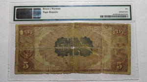 $5 1882 Yarmouth Massachusetts MA National Currency Bank Note Bill! Brown Back!