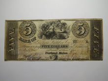 Load image into Gallery viewer, $5 1845 Portland Maine ME Obsolete Currency Bank Note Bill! Georgia Lumber Co.