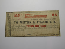 Load image into Gallery viewer, $.25 1862 Atlanta Georgia Obsolete Currency Bank Note Bill Western Atlantic RR