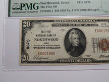 Load image into Gallery viewer, $20 1929 Northwood Iowa IA National Currency Bank Note Bill Ch. #8373 VF25 PMG