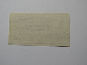 $40 1861 Confederate Bond Coupon Certificate Currency Bank Note Bill UNC