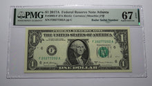 Load image into Gallery viewer, $1 2017 Radar Serial Number Federal Reserve Currency Bank Note Bill PMG UNC67EPQ