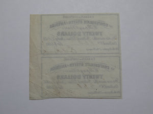 $20 1861 Confederate Bond Coupon Certificate Uncut Sheet Currency Bank Note Bill