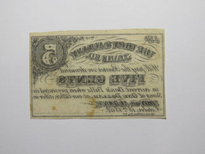 $.05 1862 Troy/Albany New York Obsolete Currency Bank Note Bill Stage Company