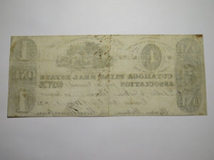 $1 1838 Cuyahoga Falls Ohio Obsolete Currency Bank Note! Real Estate Association