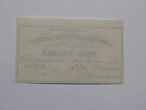 $4 1861 Confederate Bond Coupon Certificate Currency Bank Note Bill UNC