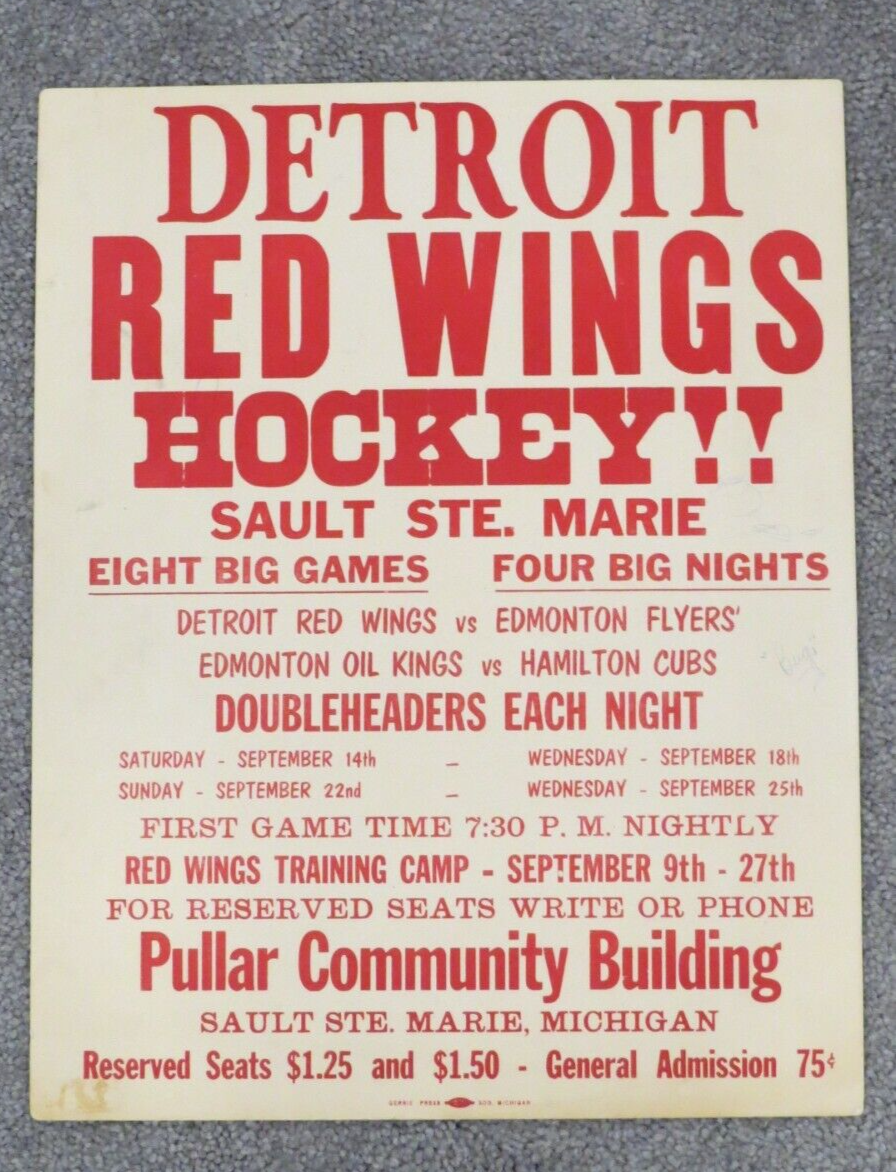 1957 Detroit Red Wings Hockey Team Signed Promo Poster Gordie Howe Terry Sawchuk