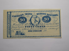 Load image into Gallery viewer, $.50 1862 Hudson New York NY Obsolete Currency Note Bill Hiram Dixon VF+