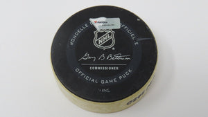 2019-20 Alex Galchenyuk Minnesota Wild Game Used Goal Scored Puck -Zach Parise A