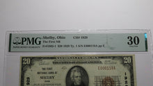Load image into Gallery viewer, $20 1929 Shelby Ohio OH National Currency Bank Note Bill Ch. #1929 VF30 PMG