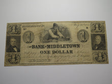 Load image into Gallery viewer, $1 1841 Middletown Pennsylvania Obsolete Currency Note Bill -Bank of Middletown