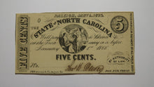 Load image into Gallery viewer, $.05 1863 Raleigh North Carolina Obsolete Currency Bank Note Bill State of NC XF