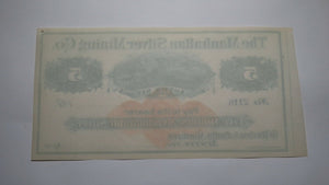 $5 187_ Austin Nevada NV Manhattan Silver Mining Company Remainder Uncirculated+