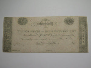 $2 181_ Hulme Ville Pennsylvania Obsolete Currency Bank Note Philadelphia UNC++