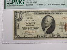 Load image into Gallery viewer, $10 1929 Cloquet Minnesota MN National Currency Bank Note Bill #5405 VF25 PMG