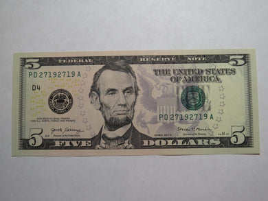 $5 2017 Repeater Serial Number Federal Reserve Currency Bank Note Bill #27192719