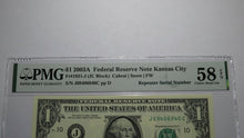 Load image into Gallery viewer, $1 2003 Repeater Serial Number Federal Reserve Currency Bank Note Bill PMG AU58