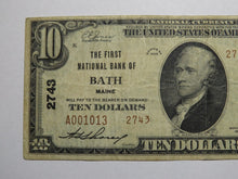 Load image into Gallery viewer, $10 1929 Bath Maine ME National Currency Bank Note Bill Charter #2743 Very Fine