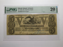 Load image into Gallery viewer, $5 1840 Scituate Rhode Island Obsolete Currency Bank Note Bill The Hamilton Bank