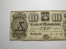 Load image into Gallery viewer, $10 1837 Manchester Michigan MI Obsolete Currency Bank Note Bill! Bank of Man