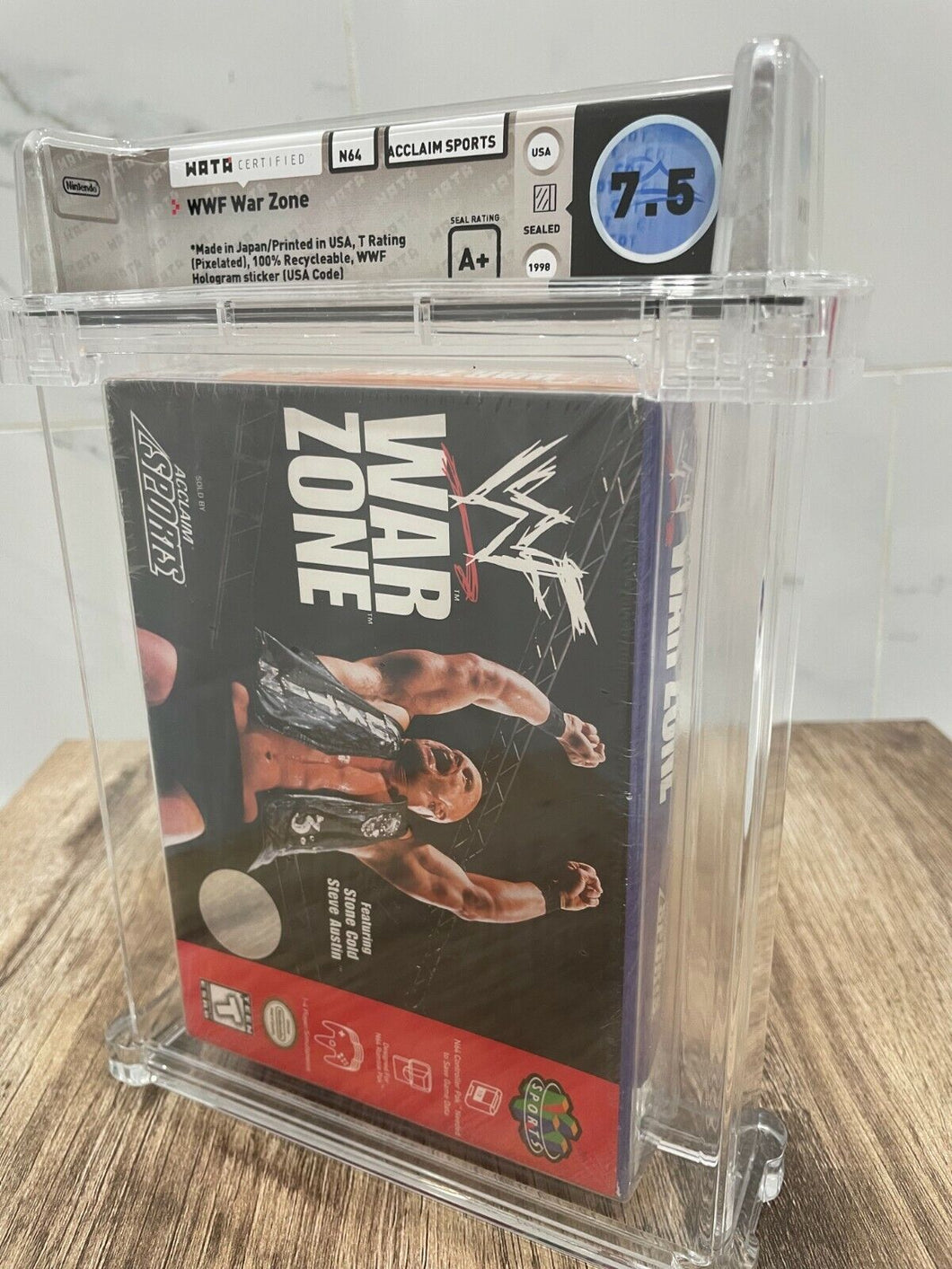 WWF War Zone Wrestling Nintendo 64 N64 Factory Sealed Video Game Wata Graded 7.5