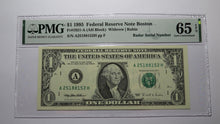Load image into Gallery viewer, $1 1995 Radar Serial Number Federal Reserve Currency Bank Note Bill PMG UNC65EPQ