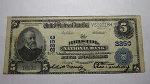 $5 1902 Bristol Connecticut CT National Currency Bank Note Bill! Ch. #2250 VF++