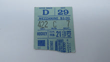 Load image into Gallery viewer, February 21, 1971 New York Rangers Vs. Detroit Red Wings NHL Hockey Ticket Stub