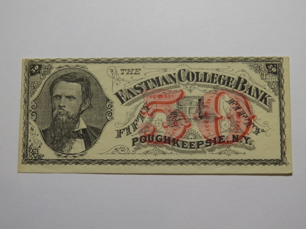 $.50 1870's Poughkeepsie New York Obsolete Currency Note Eastman College