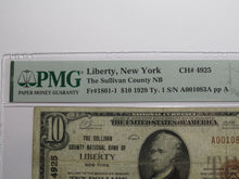 Load image into Gallery viewer, $10 1929 Liberty New York NY National Currency Bank Note Bill Ch #4925 VF20 PMG