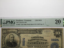 Load image into Gallery viewer, $10 1902 Poultney Vermont VT National Currency Bank Note Bill Ch. #9824 PMG VF20