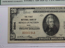 Load image into Gallery viewer, $20 1929 Mingo Junction Ohio OH National Currency Bank Note Bill Ch. #5694 VF30