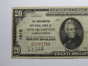 $20 1929 Northampton Massachusetts MA National Currency Bank Note Bill 1018 FINE