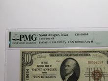 Load image into Gallery viewer, $10 1929 Saint Ansgar Iowa National Currency Bank Note Bill #10684 VF30 PMG St.