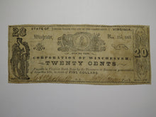 Load image into Gallery viewer, $.20 1861 Winchester Virginia VA Obsolete Currency Bank Note Bill Corp. of Win.