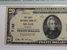 Load image into Gallery viewer, $20 1929 Meade Kansas KS National Currency Bank Note Bill Ch. #7192 VF25 PMG