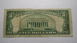 $5 1929 Larchmont New York NY National Currency Bank Note Bill! Ch. #6019 FINE!