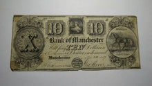 Load image into Gallery viewer, $10 1837 Manchester Michigan MI Obsolete Currency Bank Note Bill! Bank of MC!