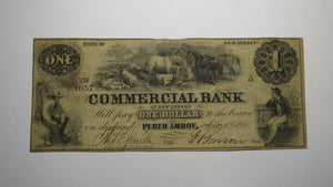 $1 1856 Perth Amboy New Jersey NJ Obsolete Currency Bank Note Bill! Commercial 