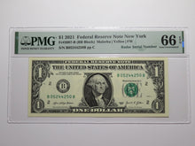 Load image into Gallery viewer, $1 2021 Radar Serial Number Federal Reserve Currency Bank Note Bill PMG UNC66EPQ