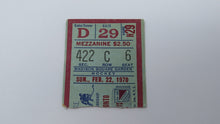 Load image into Gallery viewer, February 22, 1970 New York Rangers Vs Maple Leafs 1000th Win Hockey Ticket Stub