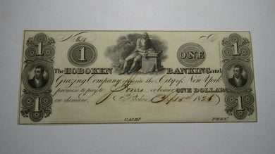 $1 1826 Hoboken New Jersey NJ Obsolete Currency Bank Note Bill! Hoboken Banking