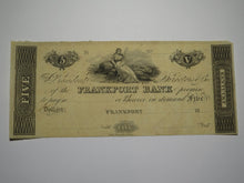Load image into Gallery viewer, $5 18__ Frankfort Kentucky KY Obsolete Currency Bank Note Bill Remainder UNC