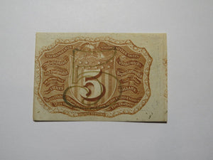 1863 $.05 Second Issue Fractional Currency Obsolete Bank Note Bill 2nd AU! USA