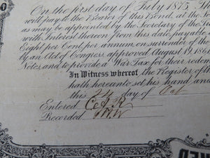 $500 1862 Confederate Bond Certificate Currency Bank Note Bill UNC 14" X 10.5"