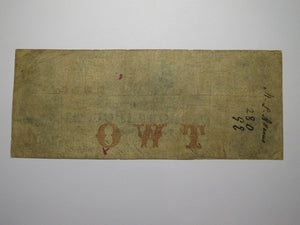 $2 1853 Wakefield, South Kingstown Rhode Island Obsolete Currency Bank Note Bill